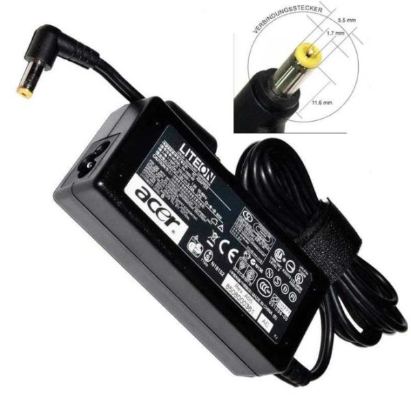Chargeur Acer 19V-3.42A petit transfo. petit bout jaune