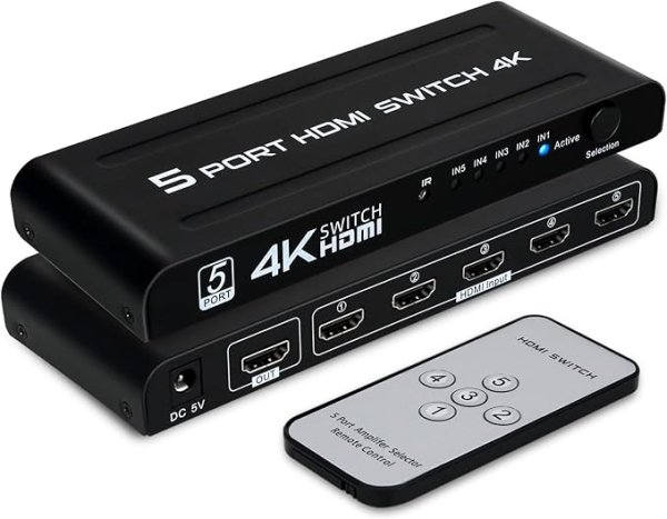 Switch HDMI 5 entrée / 1 sortie 4K