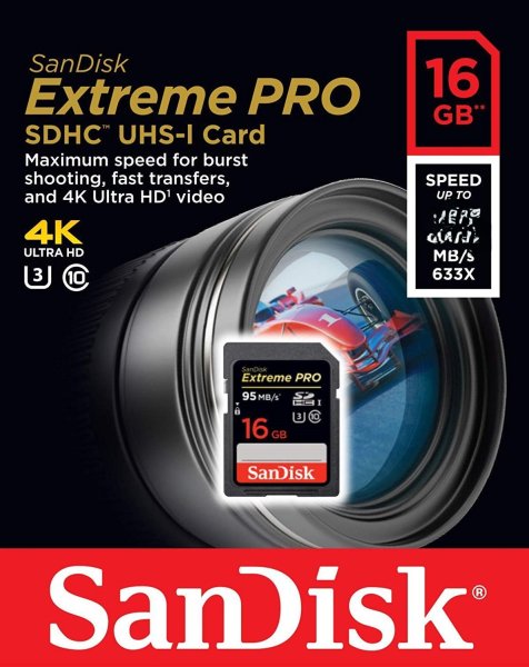 Carte mémoire SD Sandisk Extreme pro 16 GO